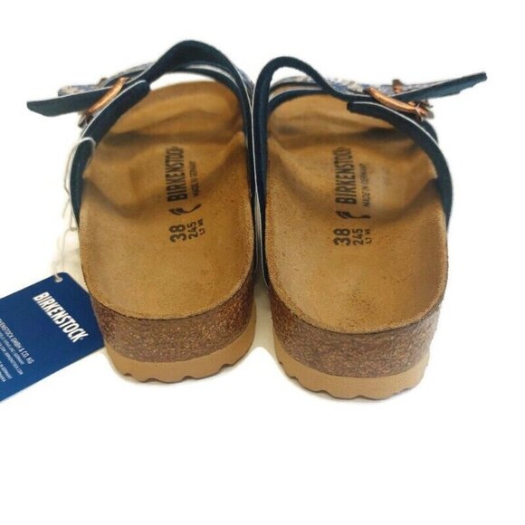 Birkenstock Womens Size 7 Franca Birko-Flor Sandals Kenja Blue Narrow Fit EU 38 - Picture 6 of 10